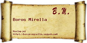 Boros Mirella névjegykártya